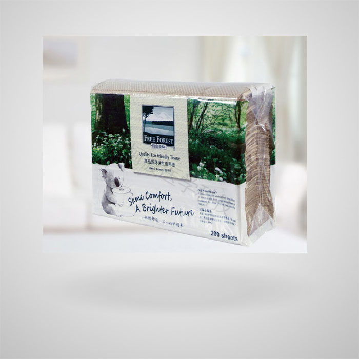 洁云 Hygienix 自由森林擦手纸单层三折 S5690201 200抽/包 20包/箱 销售单位：包